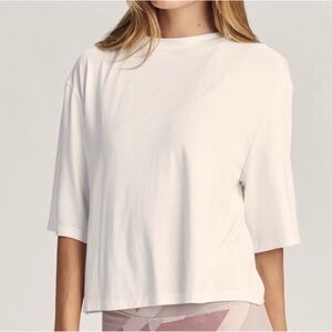 Varley White Robin Cropped T-Shirt